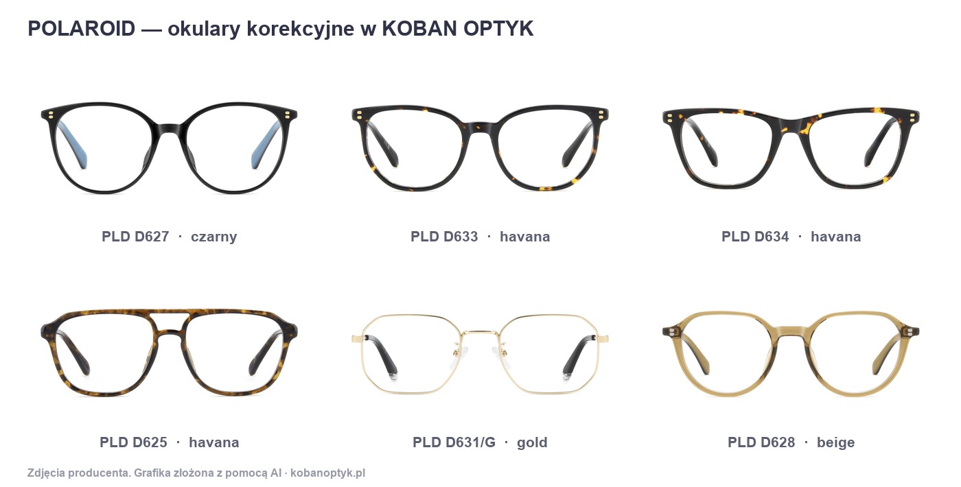 Oprawy korekcyjne Polaroid dostępne w salonach KOBAN OPTYK